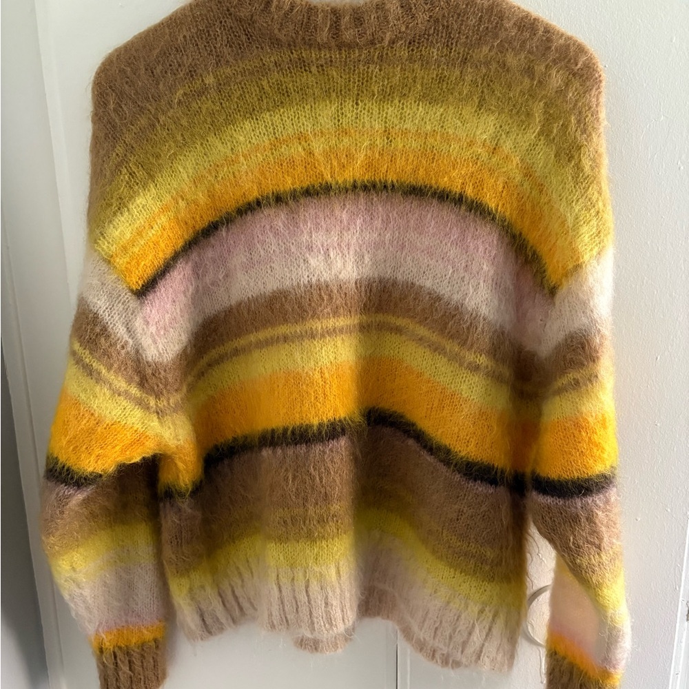 COS Women’s Sweater XS Striped Mohair Crewneck Sweater